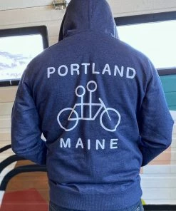 Tandem Coffee Roasters Wearables Blue Zip-Up 100% Recycled Hoodie 5 Tandem Coffee Roasters Wearables Blue Zip-Up 100% Recycled Hoodie
