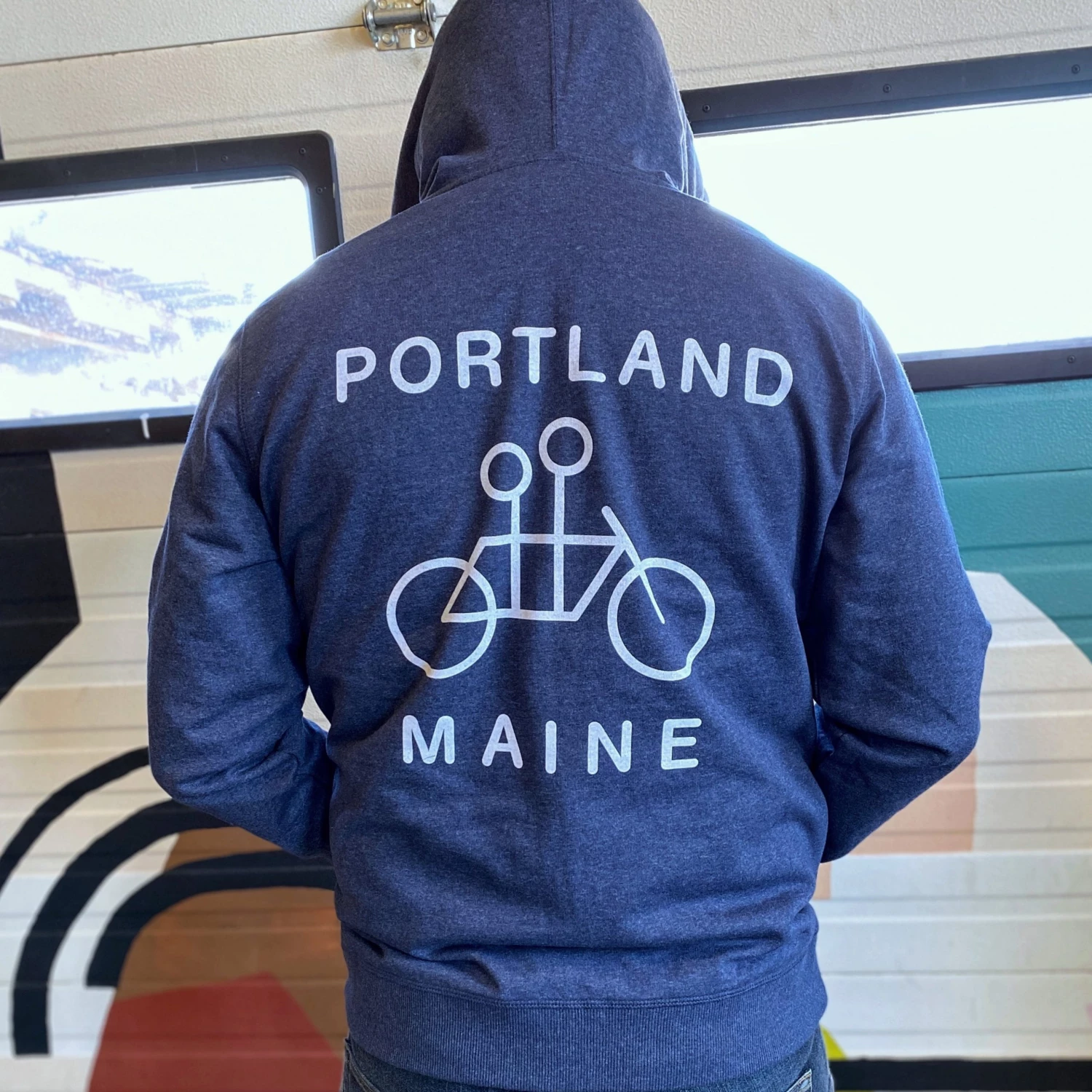 Tandem Coffee Roasters Wearables Blue Zip-Up 100% Recycled Hoodie 3 Tandem Coffee Roasters Wearables Blue Zip-Up 100% Recycled Hoodie